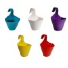 National Balcony Railing Vertical Hook Planters (Multi color) Plant Container Set  (Pack of 10, Plastic)