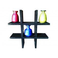 Three designer pots with stand